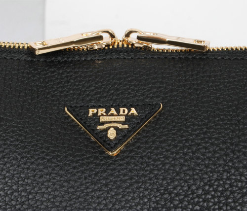 2014 Prada Grainy Calfskin Two-Handle Bag BN0890 black for sale - Click Image to Close